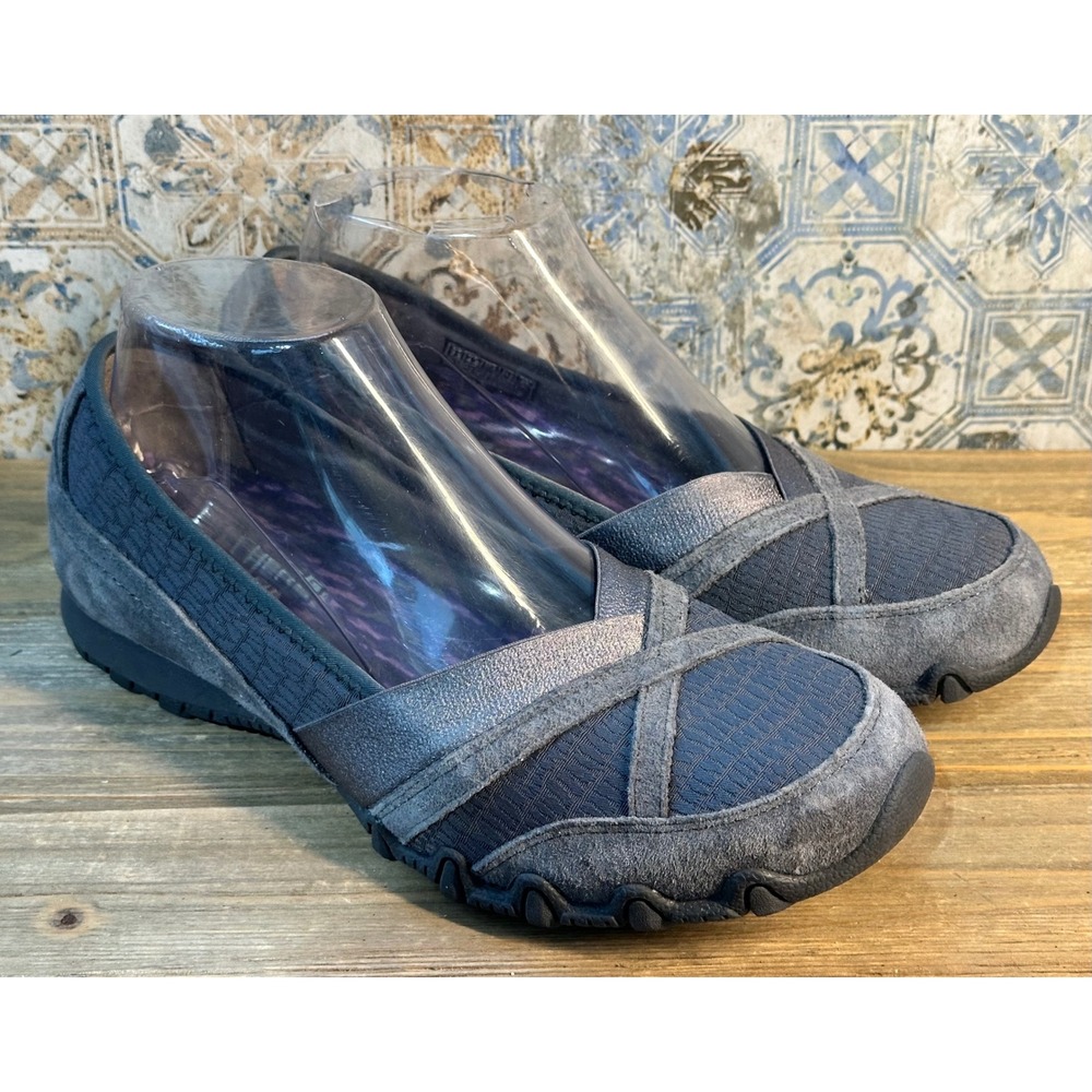 Skechers Relaxed Memory Foam Athletic Comfort Shoes Womens 7.5 Blue Travel